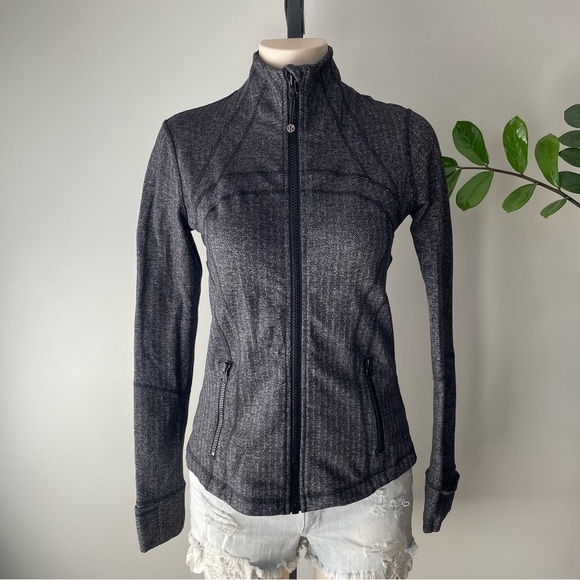 Lululemon Define Jacket Herringbone Grey Size 8 EUC - Picture 11 of 13